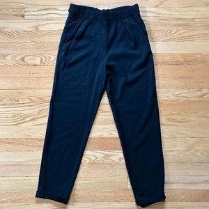 TOAST Black Cropped Wool Trousers, Size Small